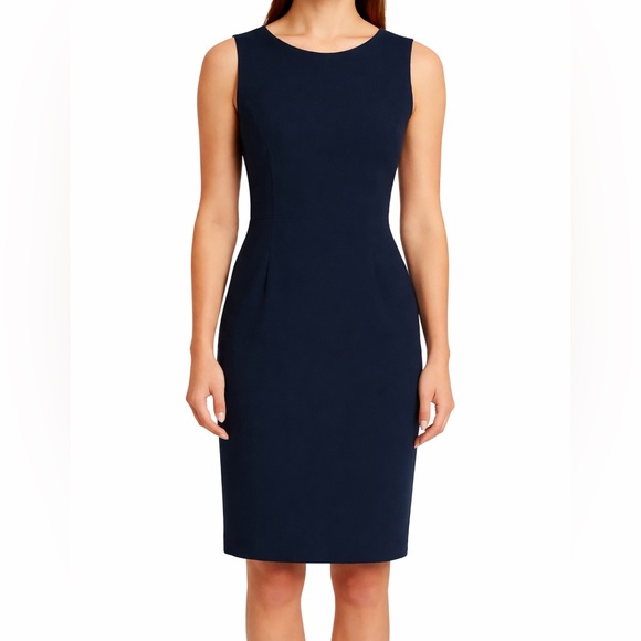 T Tahari Dresses & Skirts - Tahari Navy Blue Career Midi Dress Size 6